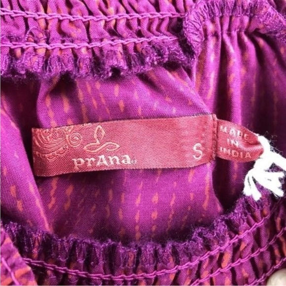 Prana Off Shoulder Blouse Pink Orange Size S - Picture 5 of 7